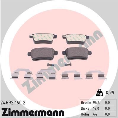 246921602 ZIMMERMANN Комплект тормозных колодок, дисковый тормоз