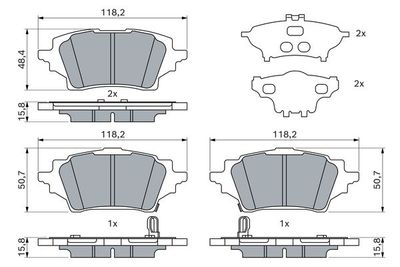 0986424911 BOSCH Комплект тормозных колодок, дисковый тормоз