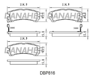 DBP816 DANAHER Комплект тормозных колодок, дисковый тормоз