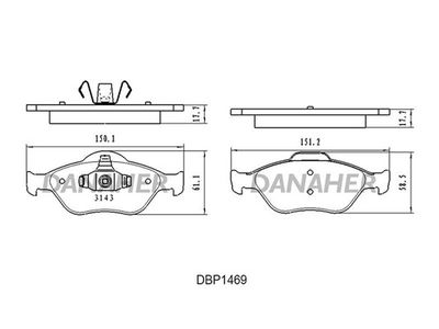 DBP1469 DANAHER Комплект тормозных колодок, дисковый тормоз