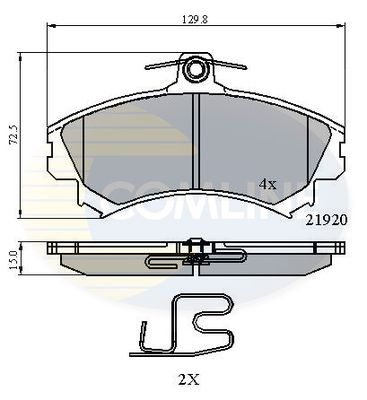 CBP3462 COMLINE Комплект тормозных колодок, дисковый тормоз