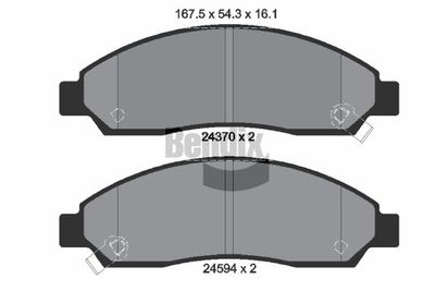 BPD2143 BENDIX Braking Комплект тормозных колодок, дисковый тормоз