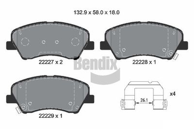 BPD2343 BENDIX Braking Комплект тормозных колодок, дисковый тормоз