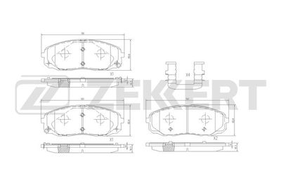 BS3060 ZEKKERT Комплект тормозных колодок, дисковый тормоз