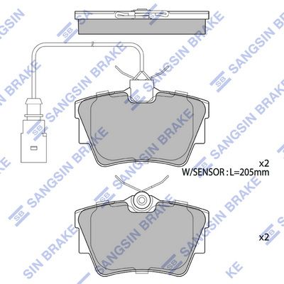 SP4173 Hi-Q Комплект тормозных колодок, дисковый тормоз