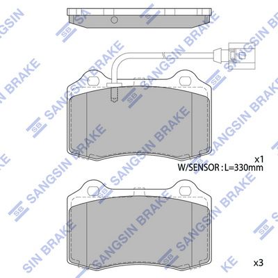 SP1854A Hi-Q Комплект тормозных колодок, дисковый тормоз