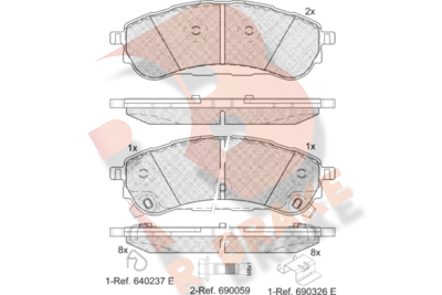 RB2389 R BRAKE Комплект тормозных колодок, дисковый тормоз