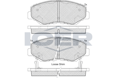 181558 ICER Комплект тормозных колодок, дисковый тормоз