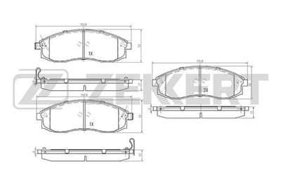 BS2537 ZEKKERT Комплект тормозных колодок, дисковый тормоз