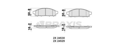 AB0187 BRAXIS Комплект тормозных колодок, дисковый тормоз