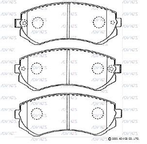 SN558P ADVICS Комплект тормозных колодок, дисковый тормоз