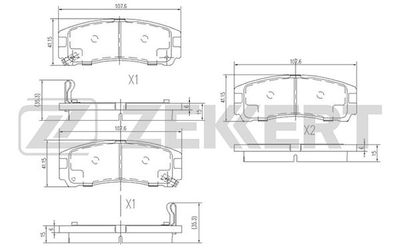 BS1347 ZEKKERT Комплект тормозных колодок, дисковый тормоз