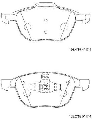 KD3726 ASIMCO Комплект тормозных колодок, дисковый тормоз