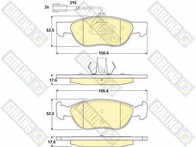 6114862 GIRLING Комплект тормозных колодок, дисковый тормоз