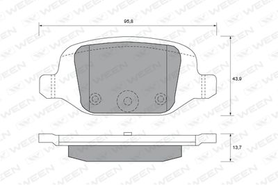 1511832 WEEN Комплект тормозных колодок, дисковый тормоз