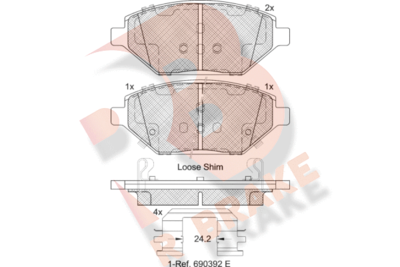 RB2261 R BRAKE Комплект тормозных колодок, дисковый тормоз