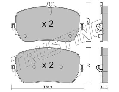 12720 TRUSTING Комплект тормозных колодок, дисковый тормоз