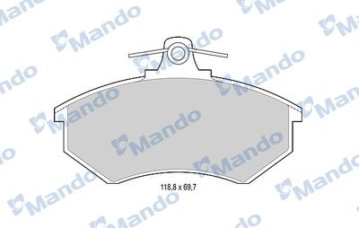 MBF015088 MANDO Комплект тормозных колодок, дисковый тормоз