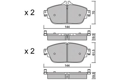 BPMB1021 AISIN Комплект тормозных колодок, дисковый тормоз