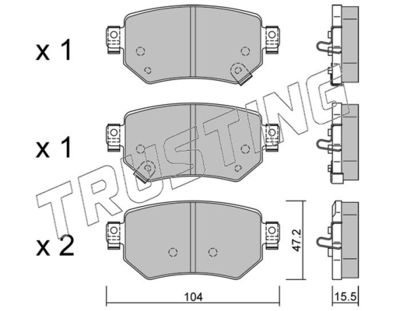 11590 TRUSTING Комплект тормозных колодок, дисковый тормоз