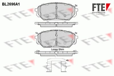 BL2696A1 FTE Комплект тормозных колодок, дисковый тормоз