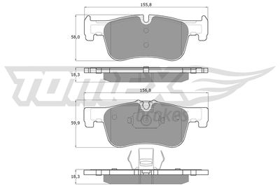 TX1846 TOMEX Brakes Комплект тормозных колодок, дисковый тормоз