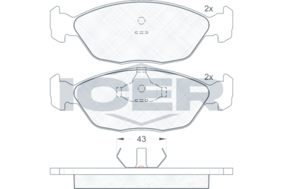 181275 ICER Комплект тормозных колодок, дисковый тормоз