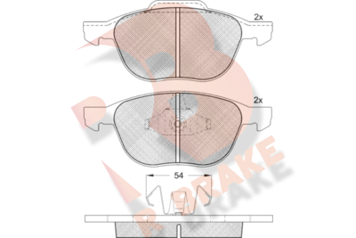 RB1617399 R BRAKE Комплект тормозных колодок, дисковый тормоз