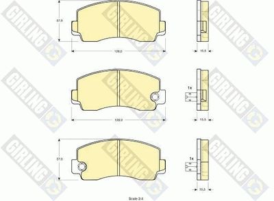 6102129 GIRLING Комплект тормозных колодок, дисковый тормоз