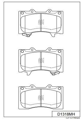 D1318MH MK Kashiyama Комплект тормозных колодок, дисковый тормоз
