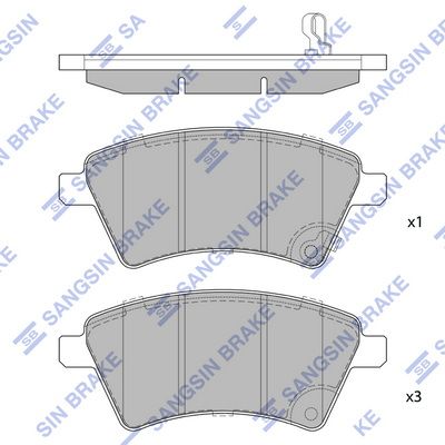 SP1751 Hi-Q Комплект тормозных колодок, дисковый тормоз