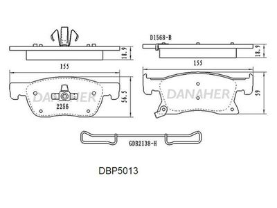 DBP5013 DANAHER Комплект тормозных колодок, дисковый тормоз