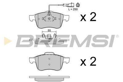 BP3231 BREMSI Комплект тормозных колодок, дисковый тормоз