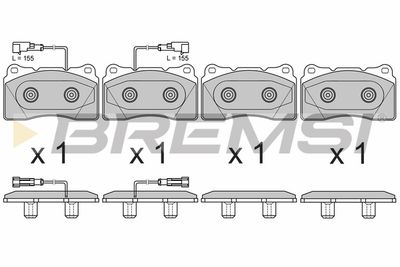 BP3678 BREMSI Комплект тормозных колодок, дисковый тормоз