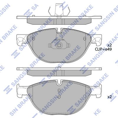 SP2212 Hi-Q Комплект тормозных колодок, дисковый тормоз