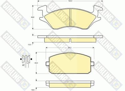 6107699 GIRLING Комплект тормозных колодок, дисковый тормоз