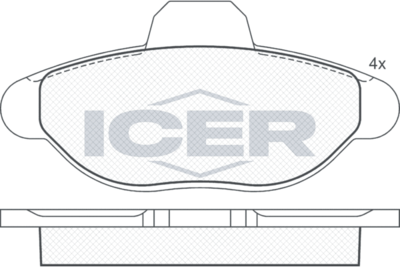 180923 ICER Комплект тормозных колодок, дисковый тормоз