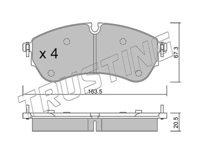 11730 TRUSTING Комплект тормозных колодок, дисковый тормоз
