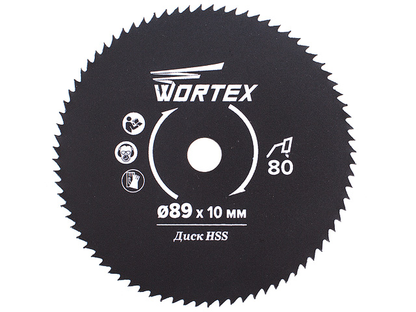  Диск пильный по металлу 89x10 мм 80 зуб.HS S080 M в блистере HSS080M00009 WORTEX