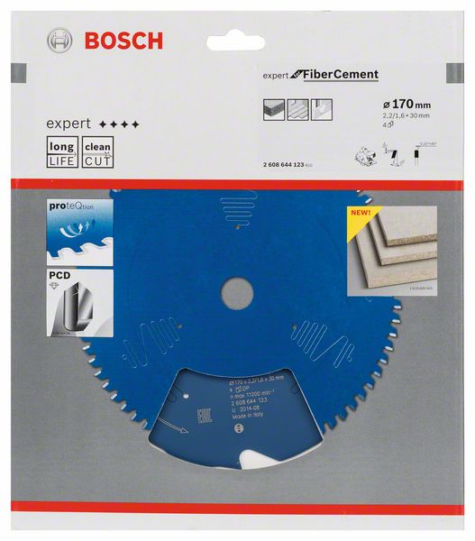  Диск пильный 170х30 мм 4 зуб.по фиброцементу EXPERT FOR FIBER CEMENT BOSCH твердоспл.зуб 260864