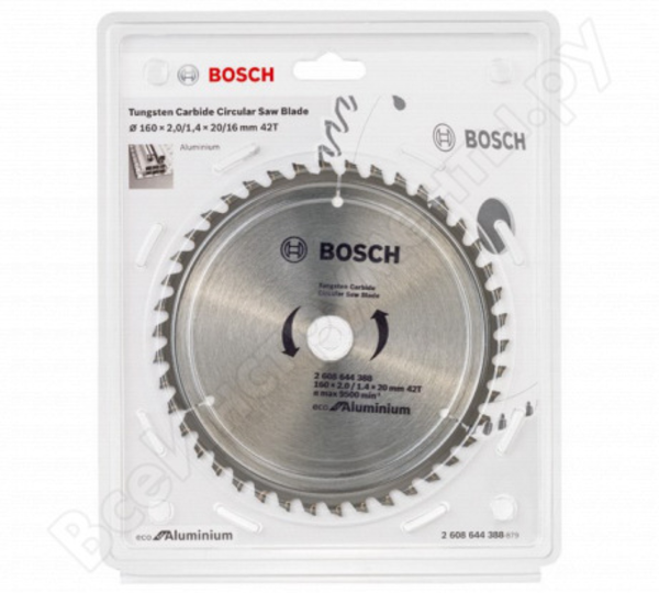  ДИСК ПИЛЬНЫЙ 160Х20 ММ 42 ЗУБ.УНИВЕРСАЛЬНЫЙ ECO ALUMINIUM BOSCH