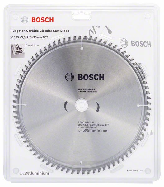  ДИСК ПИЛЬНЫЙ 305Х30 ММ 80 ЗУБ.УНИВЕРСАЛЬНЫЙ ECO ALUMINIUM BOSCH