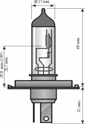  Лампа галогенная H4 12V 6055W 54183 Spahn gluhlampen 54183