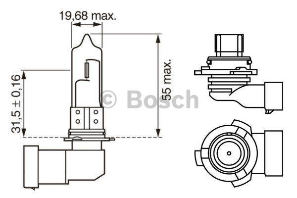  Лампа галогенная Bosch Pure Light HB4 12V 51W 1987302153 Bosch 1 987 302 153