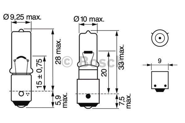  Лампа накаливания 1987302530 Bosch 1 987 302 530