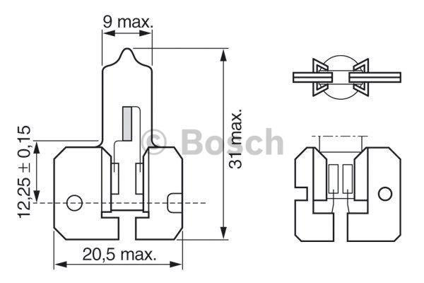  Лампа галогенная H2 12V 55W 1987302022 Bosch 1 987 302 022