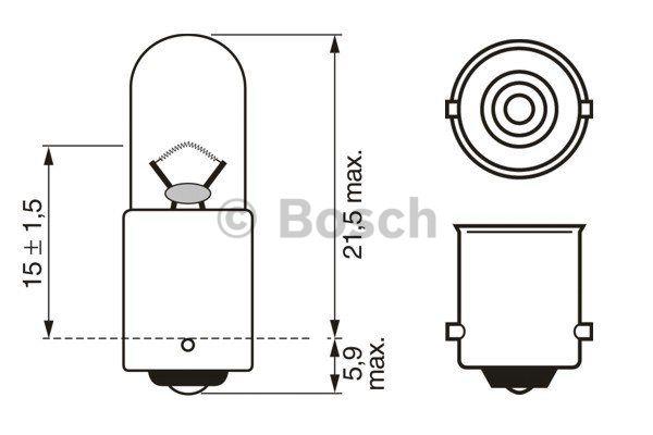  Лампа накаливания 1987302287 Bosch 1 987 302 287