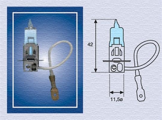  Лампа галогенная H3 12V 55W 002604100000 Magneti marelli 002604100000