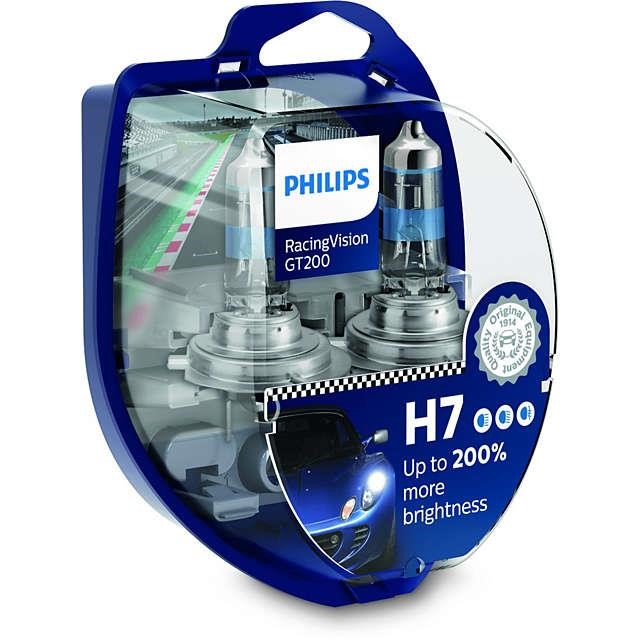  Лампа галогенная Philips RacingVision GT200 +200% H7 12V 55W 2 шт.12972RGTS2 Philips 12972RGTS2