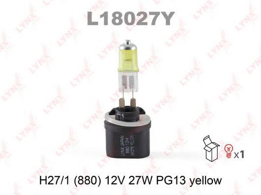  Лампа галогенная H27W1 12V 27W L18027Y LYNXauto L18027Y